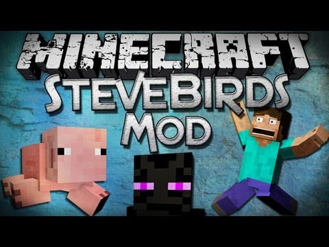 Minecraft Mod Showcase: SteveBirds Mod - Flappy Flailing Mob-Birds!