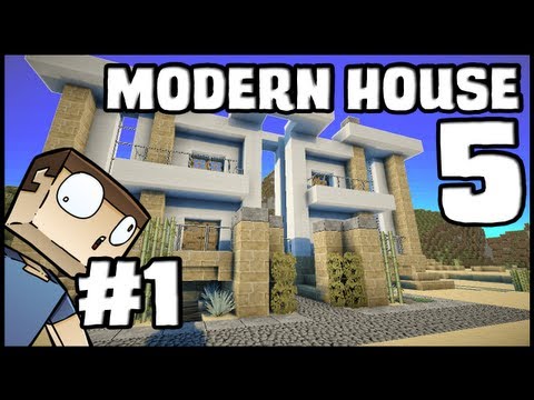 Minecraft Lets Build: Modern House 5 - Part 1