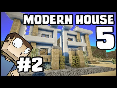 Minecraft Lets Build: Modern House 5 - Part 2