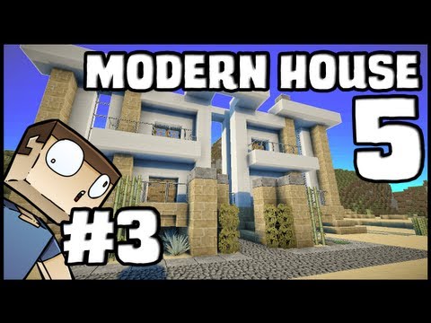 Minecraft Lets Build: Modern House 5 - Part 3