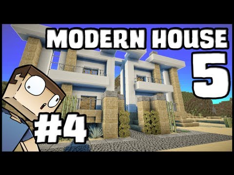 Minecraft Lets Build: Modern House 5 - Part 4