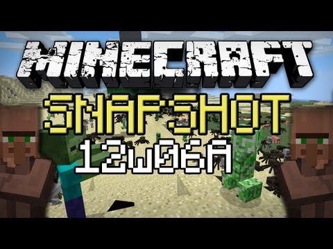 Minecraft: Snapshot 12w06A Update - Zombies Break Doors, and NPC's Hide!