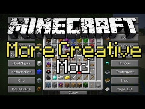 Minecraft: More Creative Mod - Organization, Toggle Weather, Change Time, and More!