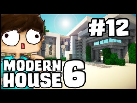 Minecraft Lets Build: Modern House 6 - Part 12