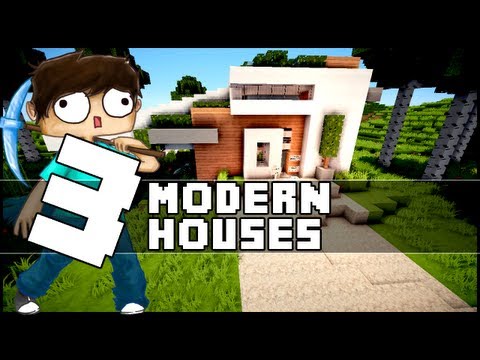 Minecraft - 3 Small Modern Houses w/ Emosnail