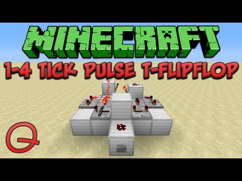 Minecraft: 1-4 Tick Pulse T-FlipFlop (Quick) Tutorial