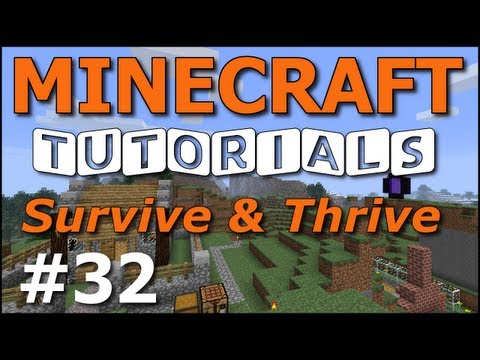 Minecraft Tutorials - E32 Mushrooms, Stew, Portable Shelter (Survive and Thrive II)