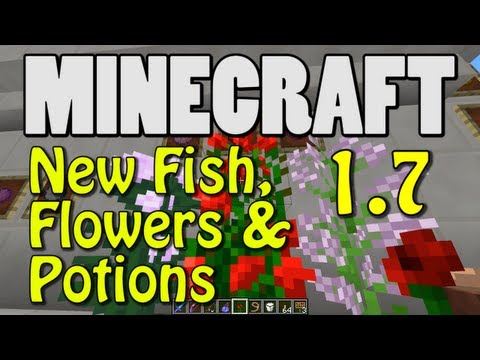 Minecraft 1.7 Snapshot - New Fish, Flowers & Water Breathing Potion!