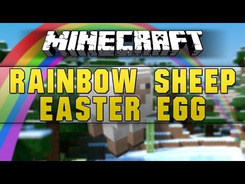Minecraft 1.7.3: EASTER EGG!! RAINBOW SHEEP (Without Mods)
