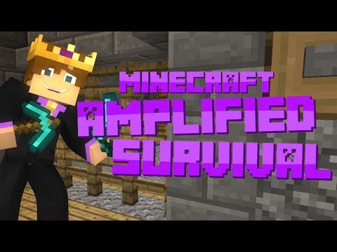 Minecraft: Amplified Survival #8 - PISTON GATE!