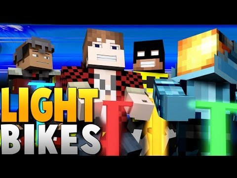 MITCH AND I SUCK! Light Bikes w/ Jason & Friends - TRON IN MINECRAFT (Mini-Game)