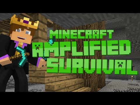 Minecraft: Amplified Survival #15 - MINECART ELEVATOR!