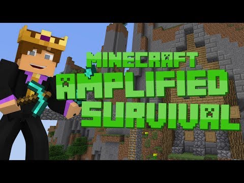 Minecraft: Amplified Survival #20 - THE BUILDING BEGINS!
