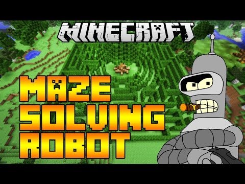 Minecraft: MAZE SOLVING ROBOT! (With Redstone & Command Blocks)
