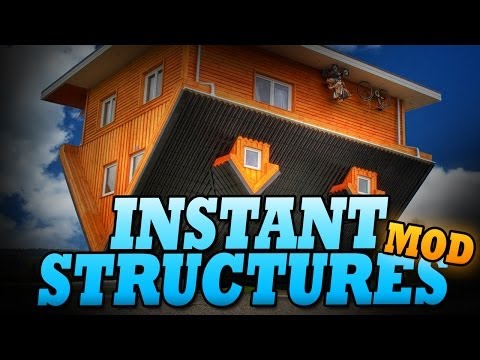 Minecraft Mod | MASSIVE INSTANT STRUCTURES MOD - Skyscrapers, Treehouses, and More! - Mod Showcase