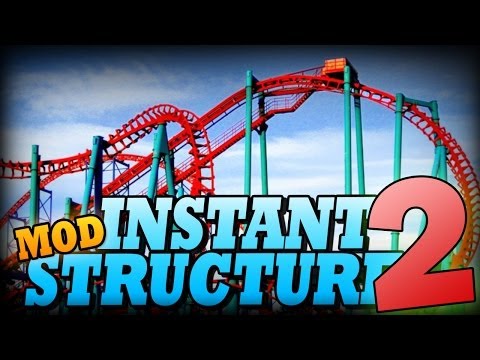 Minecraft Mod | MASSIVE INSTANT STRUCTURES MOD 2 - Rollercoasters & More! - Mod Showcase