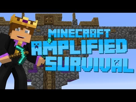 Minecraft: Amplified Survival #27 - MINECART STATION!