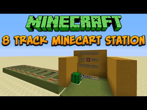 Minecraft 1.8: 8 Track Minecart Station Tutorial