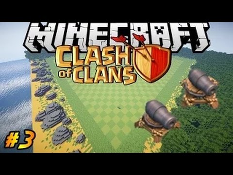 Let's Build Clash of Clans in Minecraft PART 3 | Cannons! Map DONE!