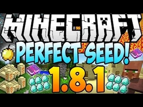#Minecraft 1.8.1 Seeds: PERFECT SEED! 12 Diamonds, Dungeon, Temple, 2 Villages at Spawn! (1.8)