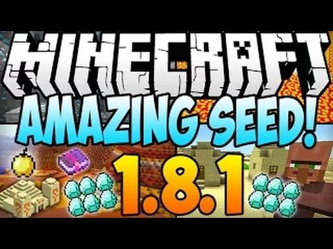 Minecraft 1.8.1 Seeds - DIAMONDS, MESA BIOME, DOUBLE VILLAGE AT SPAWN, 2 DUNGEONS! (1.8.1 Seed)