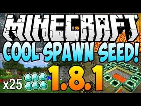 Minecraft 1.8.1 Seeds: 25 DIAMONDS AT SPAWN, DUNGEON & STRONGHOLD! (1.8.1 Seed)