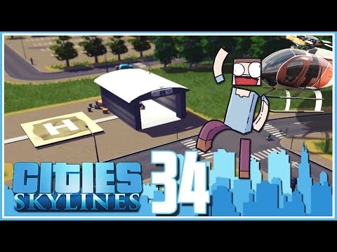 Cities Skylines - Ep.34 : Helicopter Mod & Wayne Enterprises!