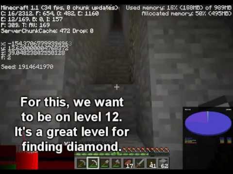 Minecraft Essentials - How to find Diamonds / Level 12 Mining