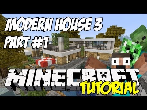 Minecraft Modern House 3 Tutorial HD - Part 1