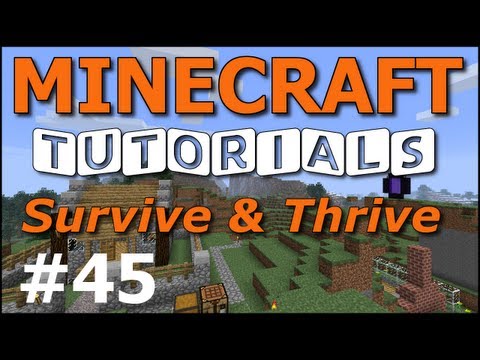 Minecraft Tutorials - E45 Piston Drawbridge (Survive and Thrive II)