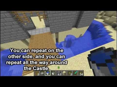 Minecraft: How to Construct a Castle - Part 4: Moat Mob Trap (Builder's Book)