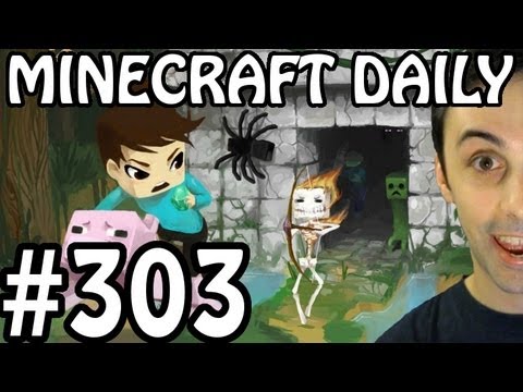 MINECRAFT DAILY 18/09/12 (303) - Witch Mob! Player Heads? War in Minecraft!