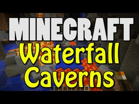 Minecraft Map Seed - Waterfall Caverns! (Amazing Caves and Ravine!)